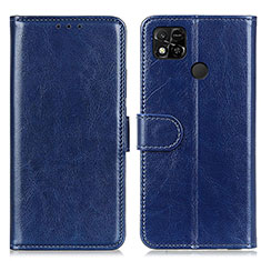 Leather Case Stands Flip Cover Holder M07L for Xiaomi Redmi 10A 4G Blue