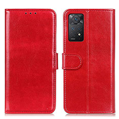 Leather Case Stands Flip Cover Holder M07L for Xiaomi Redmi Note 11 Pro 4G Red