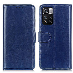 Leather Case Stands Flip Cover Holder M07L for Xiaomi Redmi Note 11 Pro+ Plus 5G Blue