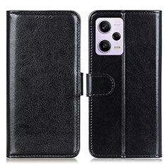 Leather Case Stands Flip Cover Holder M07L for Xiaomi Redmi Note 12 Pro 5G Black