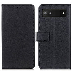 Leather Case Stands Flip Cover Holder M08L for Google Pixel 7a 5G Black
