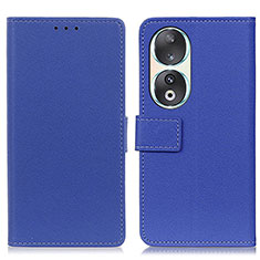 Leather Case Stands Flip Cover Holder M08L for Huawei Honor 90 5G Blue