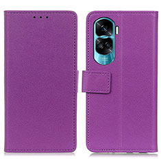Leather Case Stands Flip Cover Holder M08L for Huawei Honor 90 Lite 5G Purple