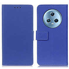 Leather Case Stands Flip Cover Holder M08L for Huawei Honor Magic5 5G Blue
