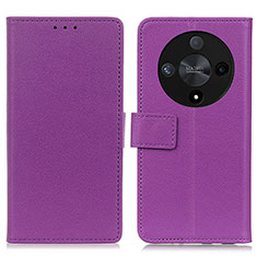 Leather Case Stands Flip Cover Holder M08L for Huawei Honor Magic6 Lite 5G Purple