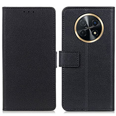 Leather Case Stands Flip Cover Holder M08L for Huawei Nova Y91 Black