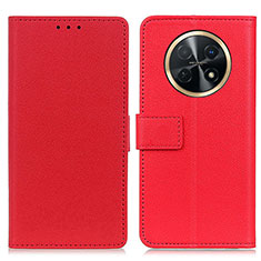 Leather Case Stands Flip Cover Holder M08L for Huawei Nova Y91 Red