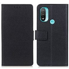 Leather Case Stands Flip Cover Holder M08L for Motorola Moto E20 Black