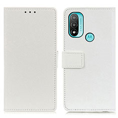 Leather Case Stands Flip Cover Holder M08L for Motorola Moto E20 White
