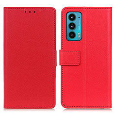 Leather Case Stands Flip Cover Holder M08L for Motorola Moto Edge 20 5G Red