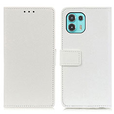 Leather Case Stands Flip Cover Holder M08L for Motorola Moto Edge 20 Lite 5G White