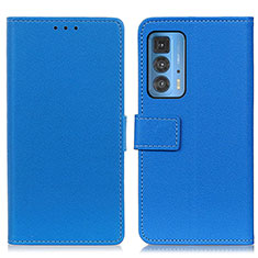 Leather Case Stands Flip Cover Holder M08L for Motorola Moto Edge 20 Pro 5G Blue