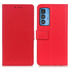 Leather Case Stands Flip Cover Holder M08L for Motorola Moto Edge 20 Pro 5G Red