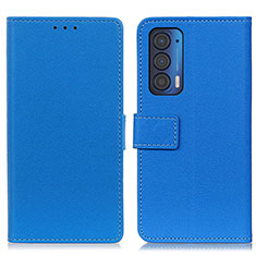 Leather Case Stands Flip Cover Holder M08L for Motorola Moto Edge (2021) 5G Blue