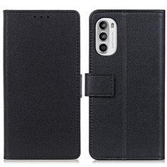 Leather Case Stands Flip Cover Holder M08L for Motorola Moto Edge (2022) 5G Black