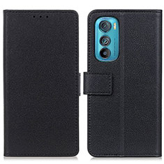 Leather Case Stands Flip Cover Holder M08L for Motorola Moto Edge 30 5G Black