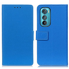Leather Case Stands Flip Cover Holder M08L for Motorola Moto Edge 30 5G Blue