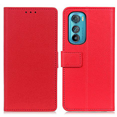 Leather Case Stands Flip Cover Holder M08L for Motorola Moto Edge 30 5G Red