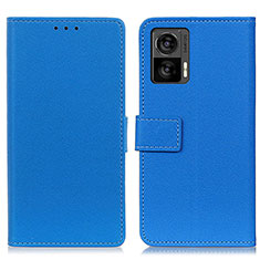 Leather Case Stands Flip Cover Holder M08L for Motorola Moto Edge 30 Neo 5G Blue