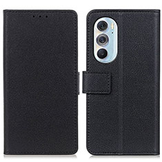Leather Case Stands Flip Cover Holder M08L for Motorola Moto Edge 30 Pro 5G Black