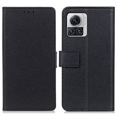 Leather Case Stands Flip Cover Holder M08L for Motorola Moto Edge 30 Ultra 5G Black