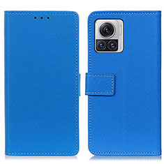 Leather Case Stands Flip Cover Holder M08L for Motorola Moto Edge 30 Ultra 5G Blue
