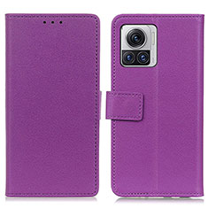 Leather Case Stands Flip Cover Holder M08L for Motorola Moto Edge X30 Pro 5G Purple