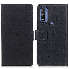 Leather Case Stands Flip Cover Holder M08L for Motorola Moto G Pure Black