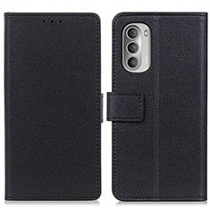 Leather Case Stands Flip Cover Holder M08L for Motorola Moto G Stylus (2022) 4G Black