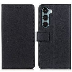 Leather Case Stands Flip Cover Holder M08L for Motorola Moto G200 5G Black