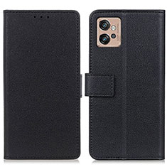 Leather Case Stands Flip Cover Holder M08L for Motorola Moto G32 Black