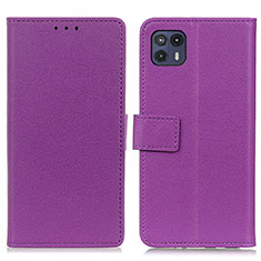 Leather Case Stands Flip Cover Holder M08L for Motorola Moto G50 5G Purple