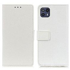 Leather Case Stands Flip Cover Holder M08L for Motorola Moto G50 5G White