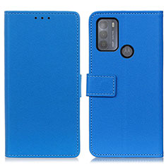 Leather Case Stands Flip Cover Holder M08L for Motorola Moto G50 Blue