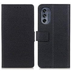 Leather Case Stands Flip Cover Holder M08L for Motorola Moto G62 5G Black