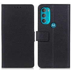 Leather Case Stands Flip Cover Holder M08L for Motorola Moto G71 5G Black