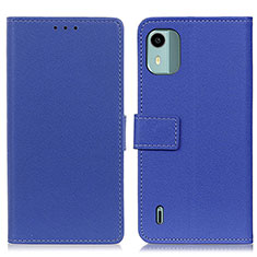 Leather Case Stands Flip Cover Holder M08L for Nokia C12 Blue