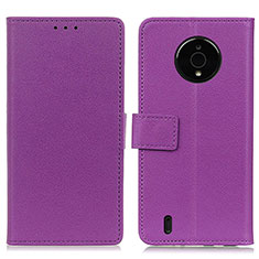 Leather Case Stands Flip Cover Holder M08L for Nokia C200 Purple