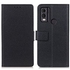 Leather Case Stands Flip Cover Holder M08L for Nokia C22 Black