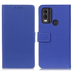 Leather Case Stands Flip Cover Holder M08L for Nokia C22 Blue