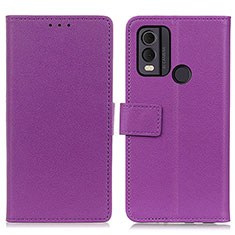 Leather Case Stands Flip Cover Holder M08L for Nokia C22 Purple