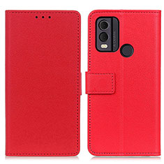 Leather Case Stands Flip Cover Holder M08L for Nokia C22 Red