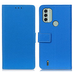 Leather Case Stands Flip Cover Holder M08L for Nokia C31 Blue