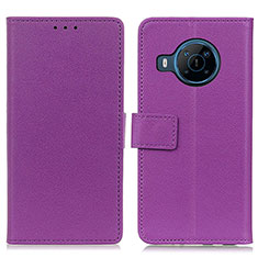 Leather Case Stands Flip Cover Holder M08L for Nokia X100 5G Purple