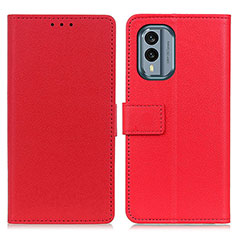 Leather Case Stands Flip Cover Holder M08L for Nokia X30 5G Red