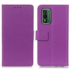 Leather Case Stands Flip Cover Holder M08L for Nokia XR21 Purple