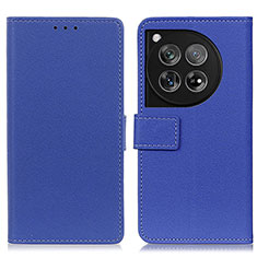 Leather Case Stands Flip Cover Holder M08L for OnePlus Ace 3 5G Blue