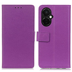 Leather Case Stands Flip Cover Holder M08L for OnePlus Nord CE 3 5G Purple