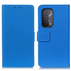 Leather Case Stands Flip Cover Holder M08L for OnePlus Nord N200 5G Blue