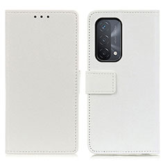 Leather Case Stands Flip Cover Holder M08L for OnePlus Nord N200 5G White